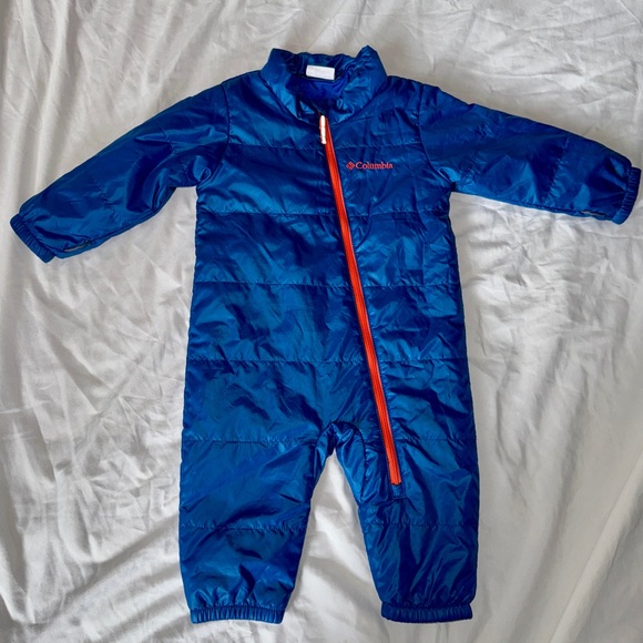 Columbia Baby Snow Puffer Suit Blue 6–12 Months | Embroidered Logo - Picture 1 of 6
